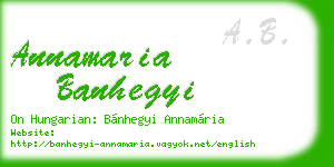 annamaria banhegyi business card