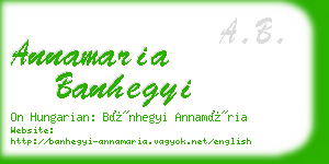 annamaria banhegyi business card
